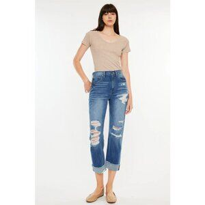 KanCan Eloise High Rise Straight Leg Jeans in Medium Wash - Sz 7/27 - NWT